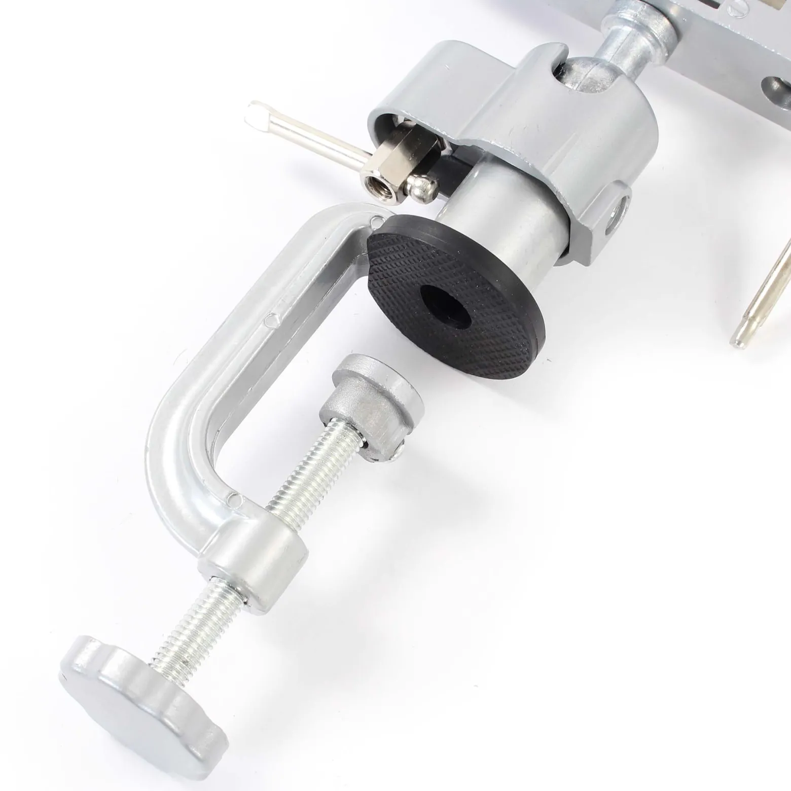 XPOtool Mini Tischschraubstock 78 mm Backenbreite 50 mm Spannweite 360° drehbar, Werkbank Schraubstock aus Aluminium