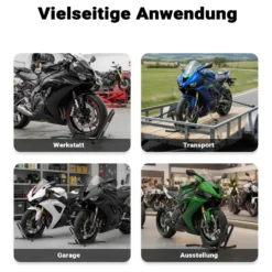 XPOtool Motorradständer für 17-21", 60-120 mm Vorderrad, einstellbare Motorradwippe aus Stahl, als Transportständer und Montageständer