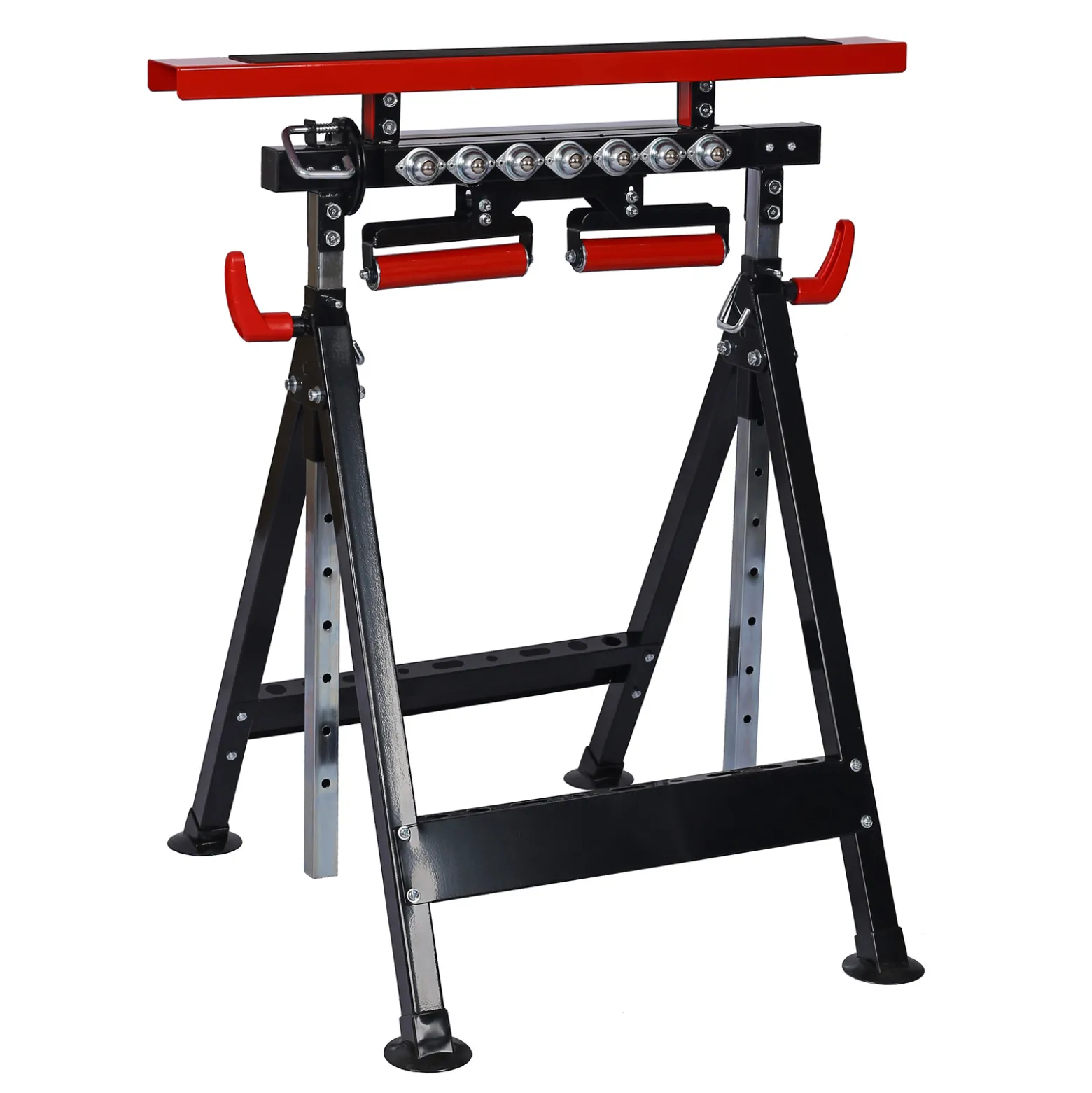 XPOtool Multifunktions-Arbeitsbock mit 4 Funktionen, 83-129 cm hoch, max. 200 kg Traglast, Rollenbock und V-Rollenbock, Klappbock höhenverstellbar