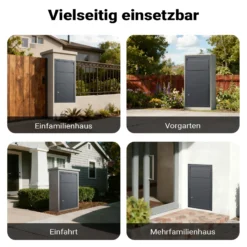 XPOtool Paketkasten Anthrazit 470 x 220 x 870 mm, Paketbox Zuhause, private Paketannahme passend für Pakete und Päckchen, Wandbriefkasten Stahl