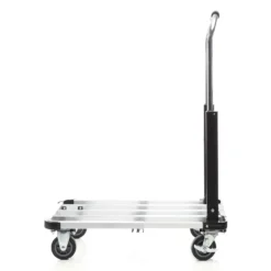 XPOtool Plattformwagen bis 150 kg 710x410 mm, Transportkarre klappbar mit Vollgummireifen, Bremse und Ladefläche ausziehbar, Transportwagen