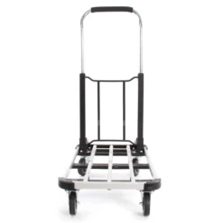 XPOtool Plattformwagen bis 150 kg 710x410 mm, Transportkarre klappbar mit Vollgummireifen, Bremse und Ladefläche ausziehbar, Transportwagen