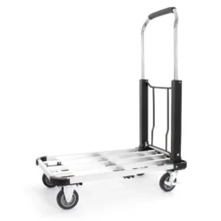 XPOtool Plattformwagen bis 150 kg 710x410 mm, Transportkarre klappbar mit Vollgummireifen, Bremse und Ladefläche ausziehbar, Transportwagen