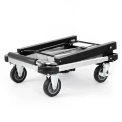 XPOtool Plattformwagen bis 150 kg 710x410 mm, Transportkarre klappbar mit Vollgummireifen, Bremse und Ladefläche ausziehbar, Transportwagen