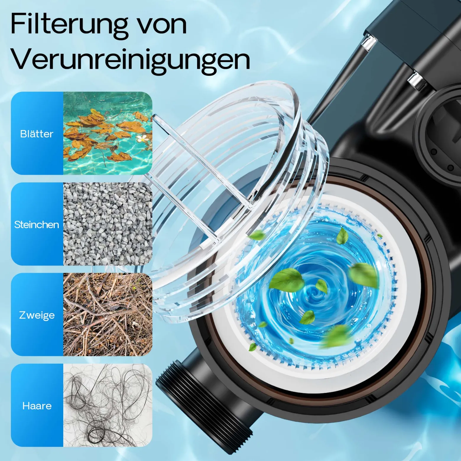 XPOtool Poolpumpe mit variabler Drehzahl 750W Schwimmbadpumpe 21000l/h Umwälzpumpe 17m Förderhöhe