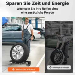 XPOtool Reifenmontagewagen bis 250 kg, Radheber aus Stahl als Radmontagehilfe für 17-56,5 cm (6,5-22,5