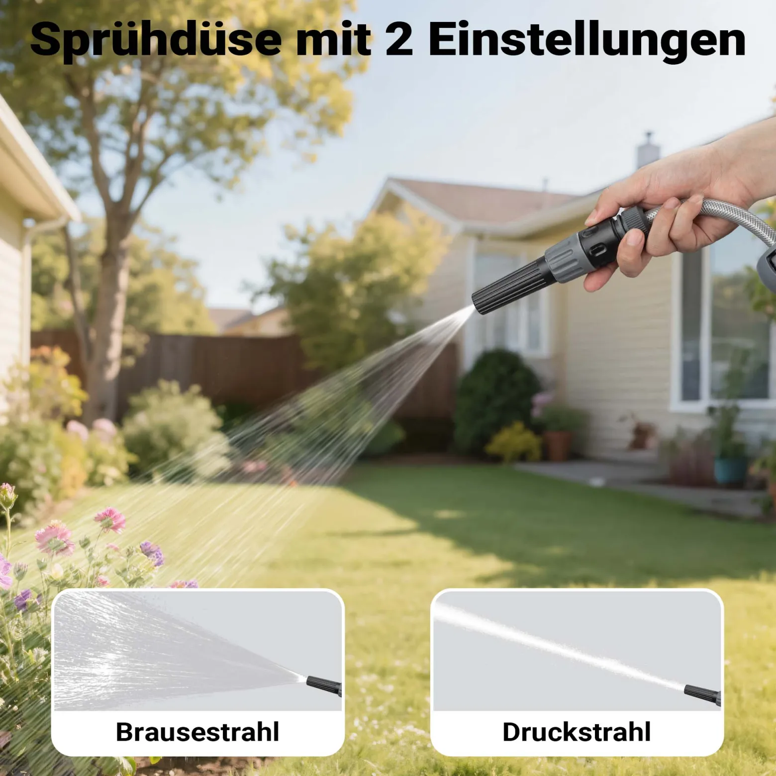 XPOtool Schlauchtrommel, Wand Schlauchbox mit Aufroll-Automatik und 15m Wasserschlauch, Gartenbewässerung
