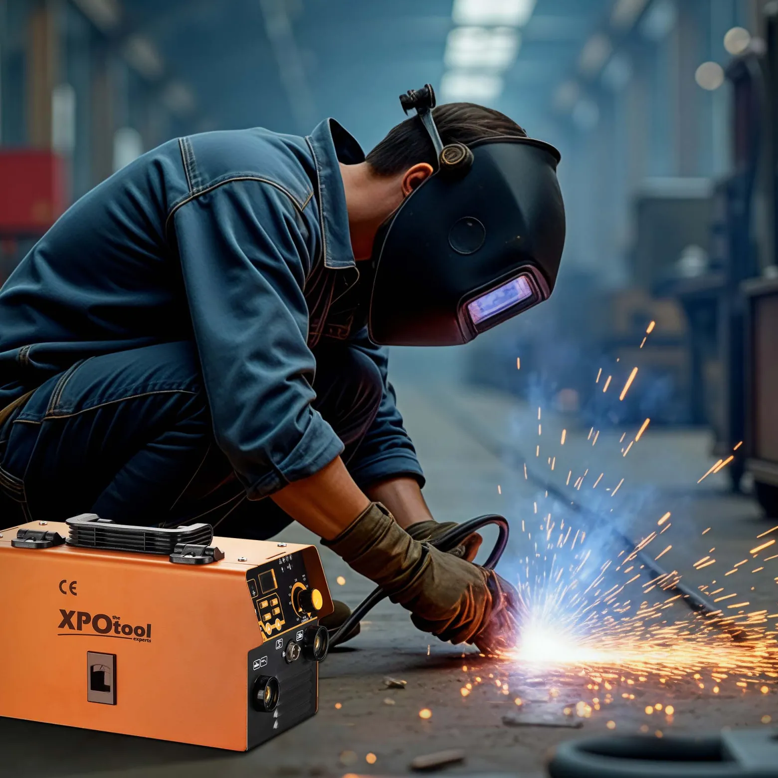 XPOtool Schweißgerät Digital IGBT 30-120 A, Inverter Schweißgerät MMA 220 V, mobiles Schweißgerät mit umfangreichem Zubehör, Schweiß Gerät mit LED-Anzeige