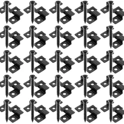 XPOtool Set 50x Edelstahl Clips 8 mm, schwarz, 60x Sechsrund Schrauben 3,5x20 mm T15 zur Montage von Terrassendiele mit 8 mm Nut