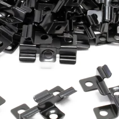 XPOtool Set 50x Edelstahl Clips 7 mm, schwarz, 60x Sechsrund Schrauben 3,5x20 mm T15 zur Montage von Terrassendiele mit 7 mm Nut