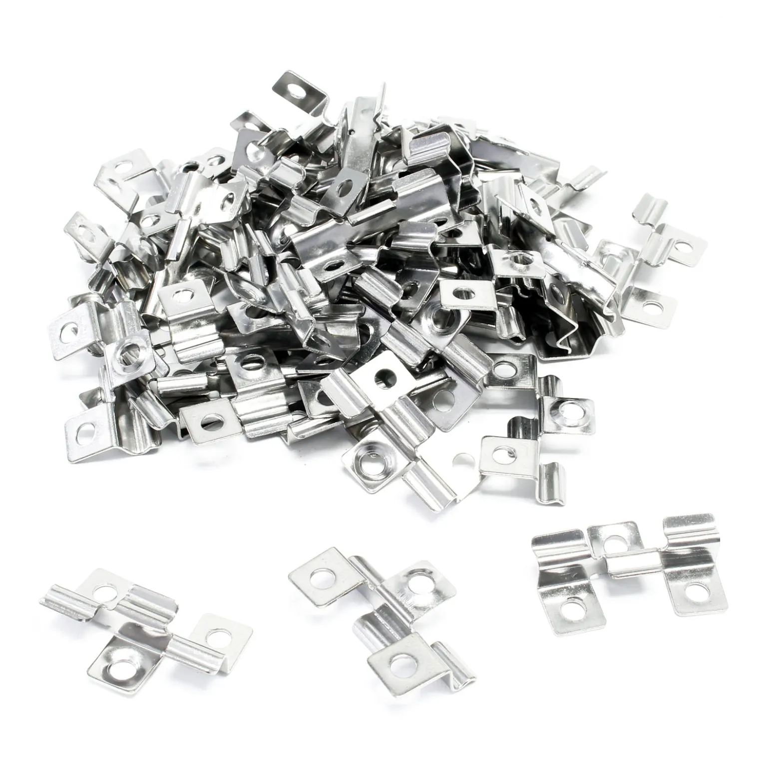 XPOtool Set 50x Edelstahl Clips 8 mm, 60x Sechsrund Schrauben 3,5x20 mm T15 zur Montage von Terrassendiele mit 8 mm Nut
