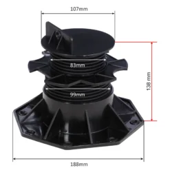 XPOtool Set 100x Stelzlager für Terrassen, 2700kg, 60-138mm, höhenverstellbare Stellfüße für Terrassendielen, Platten und Planken