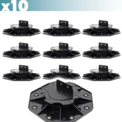 XPOtool Set 10x Stelzlager für Terrassen, 2700kg, 18-28mm, höhenverstellbare Stellfüße für Terrassendielen, Platten und Planken
