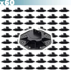 XPOtool Set 60x Stelzlager für Terrassen, 2700kg, 18-28mm, höhenverstellbare Stellfüße für Terrassendielen, Platten und Planken