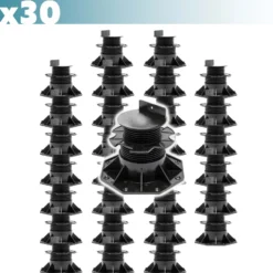 XPOtool Set 30x Stelzlager für Terrassen, 2700kg, 60-138mm, höhenverstellbare Stellfüße für Terrassendielen, Platten und Planken