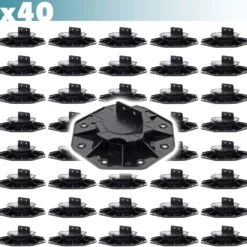 XPOtool Set 40x Stelzlager für Terrassen, 2700kg, 18-28mm, höhenverstellbare Stellfüße für Terrassendielen, Platten und Planken