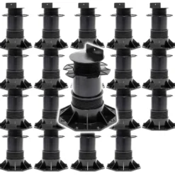 XPOtool Set 20x Stelzlager für Terrassen, 2700kg, 137-215mm, höhenverstellbare Stellfüße für Terrassendielen, Platten und Planken