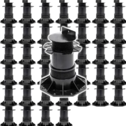 XPOtool Set 50x Stelzlager für Terrassen, 2700kg, 137-215mm, höhenverstellbare Stellfüße für Terrassendielen, Platten und Planken