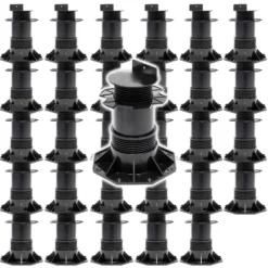 XPOtool Set 30x Stelzlager für Terrassen, 2700kg, 137-215mm, höhenverstellbare Stellfüße für Terrassendielen, Platten und Planken