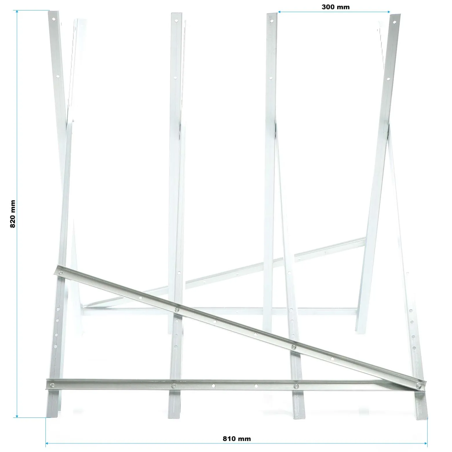 XPOtool Sägebock verzinkt klappbar, 81x82x80 cm, mit 4 Haltern und Zahnung, Holzschneidebock als Sägehilfe, bis 100 kg