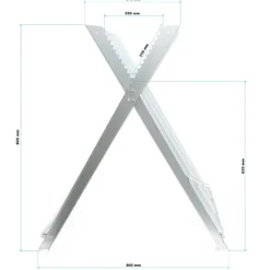 XPOtool Sägebock verzinkt klappbar, 81x82x80 cm, mit 4 Haltern und Zahnung, Holzschneidebock als Sägehilfe, bis 100 kg