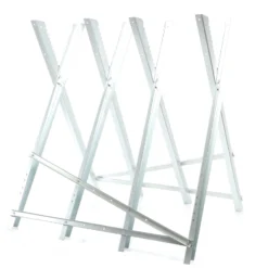 XPOtool Sägebock verzinkt klappbar, 81x82x80 cm, mit 4 Haltern und Zahnung, Holzschneidebock als Sägehilfe, bis 100 kg