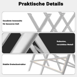 XPOtool Sägebock verzinkt klappbar, 79x81x80 cm, mit 3 Haltern und Zahnung, Holzschneidebock als Sägehilfe, bis 100 kg