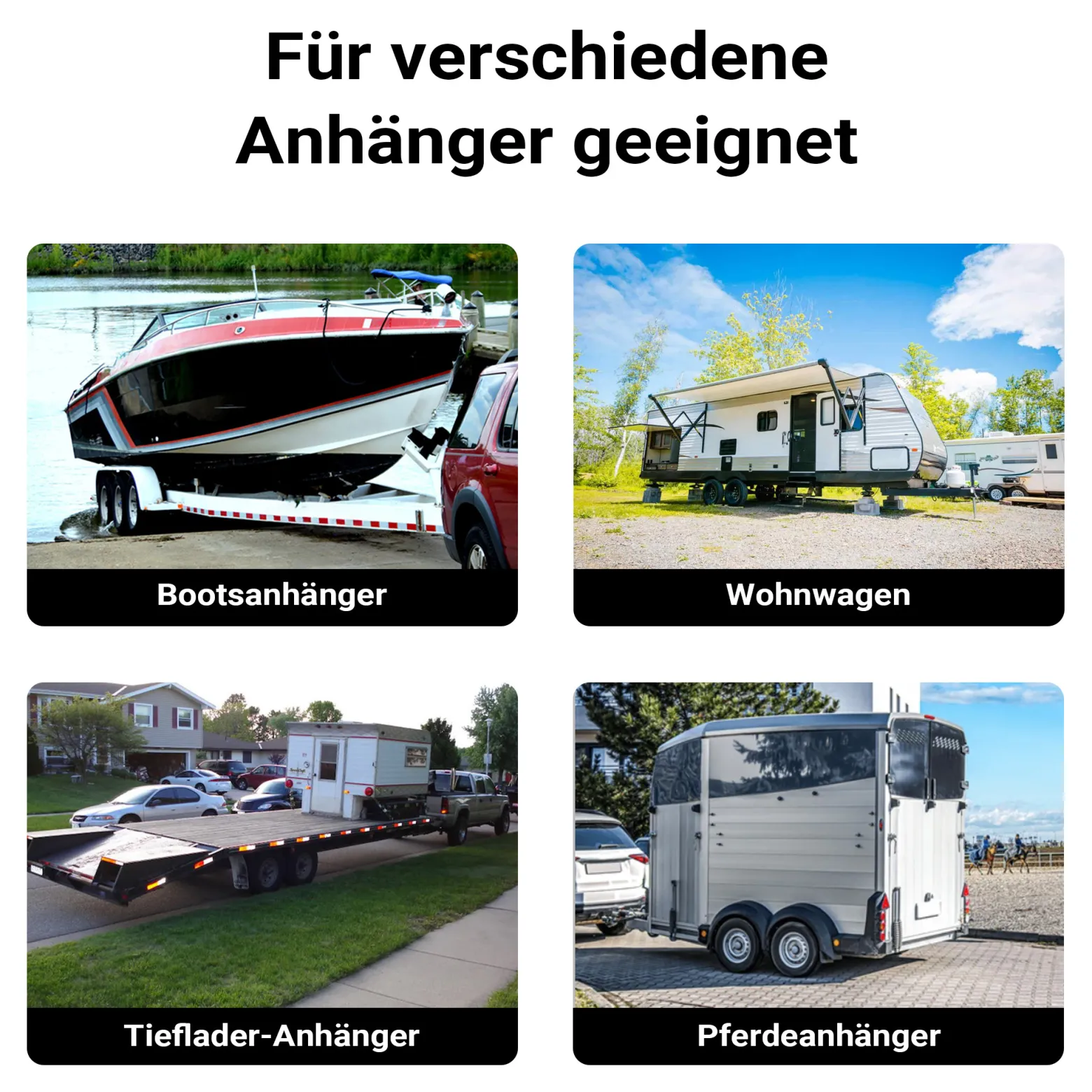 XPOtool Stützen Set für Kipper Hochlader Anhänger, 140 x 140 x 415 mm, Stützlast 1350 kg pro Stütze, Hub 240 mm, klappbare Stützfüße