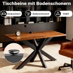 XPOtool Tischbeine aus Stahl Spidergestell 71x68x120cm in Schwarz Tischkufen Tischgestell Tischuntergestell mit Spider-Profil