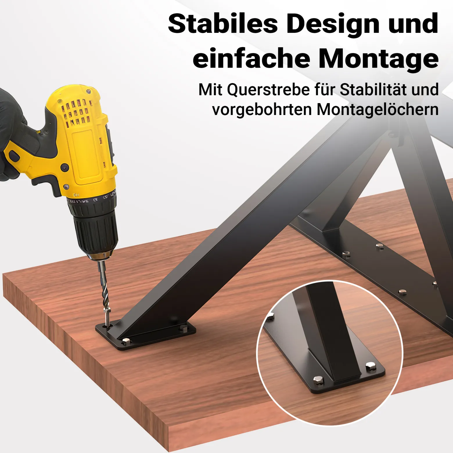 XPOtool Tischbeine aus Stahl Spidergestell 71x78x150cm in Schwarz Tischkufen Tischgestell Tischuntergestell mit Spider-Profil
