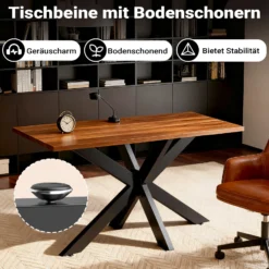 XPOtool Tischbeine aus Stahl Spidergestell 43x58x98cm in Schwarz Tischkufen Tischgestell Tischuntergestell mit Spider-Profil
