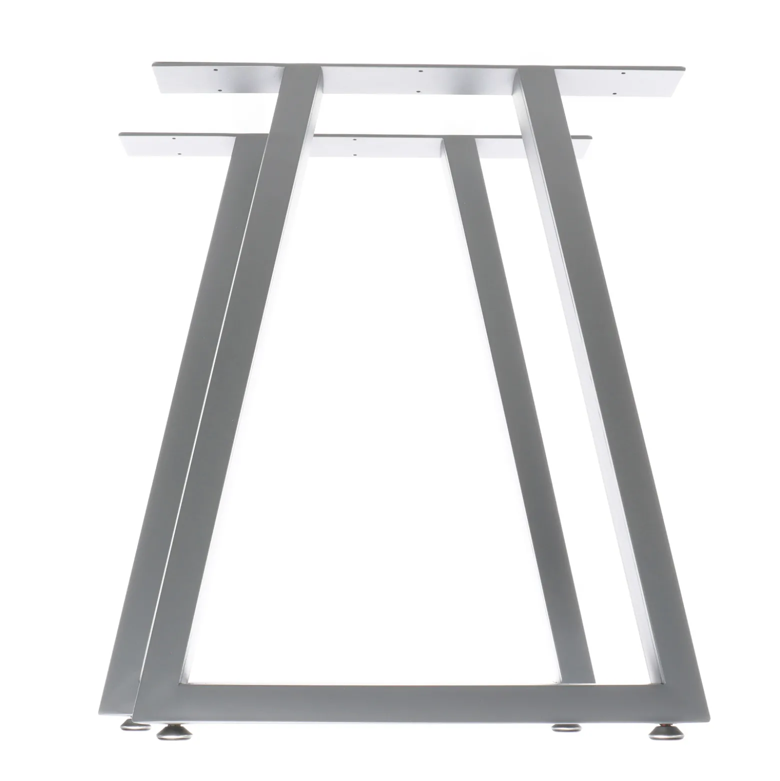 XPOtool Tischbeine 2er Set aus Stahl 60x72cm Grau in Trapez-Form Industrial Vierkantrohr Tischkufen Tischgestell Tischuntergestell