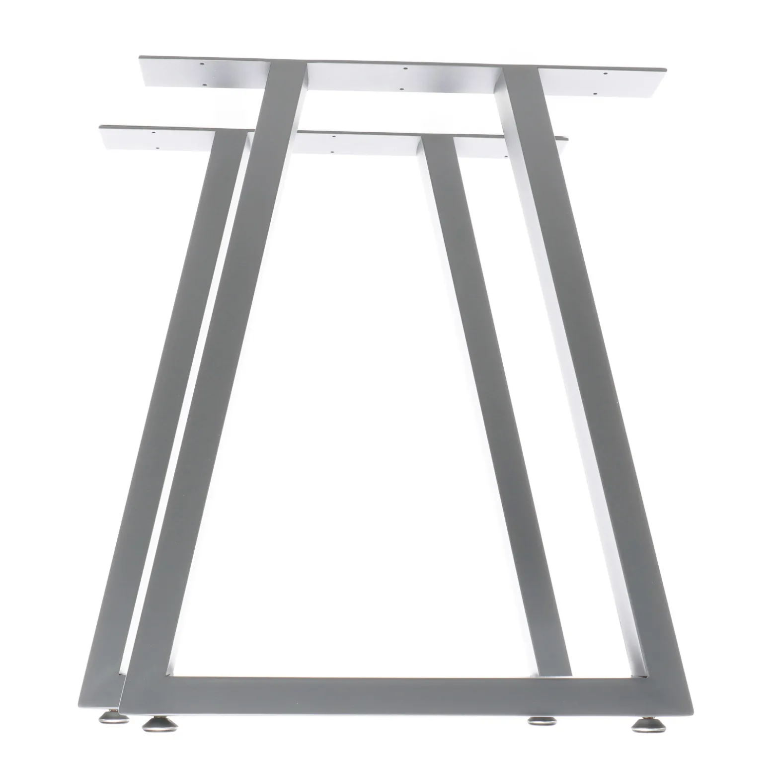 XPOtool Tischbeine 2er Set aus Stahl 60x72cm Grau in Trapez-Form Industrial Vierkantrohr Tischkufen Tischgestell Tischuntergestell