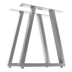 XPOtool Tischbeine 2er Set aus Stahl 60x72cm Grau in Trapez-Form Industrial Vierkantrohr Tischkufen Tischgestell Tischuntergestell