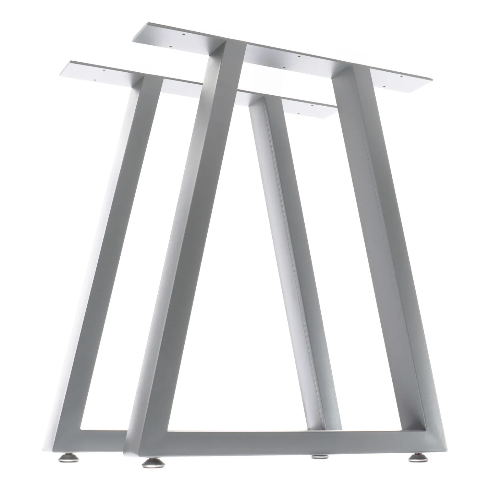XPOtool Tischbeine 2er Set aus Stahl 60x72cm Grau in Trapez-Form Industrial Vierkantrohr Tischkufen Tischgestell Tischuntergestell