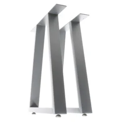 XPOtool Tischbeine 2er Set aus Stahl 60x72cm Grau in Trapez-Form Industrial Vierkantrohr Tischkufen Tischgestell Tischuntergestell