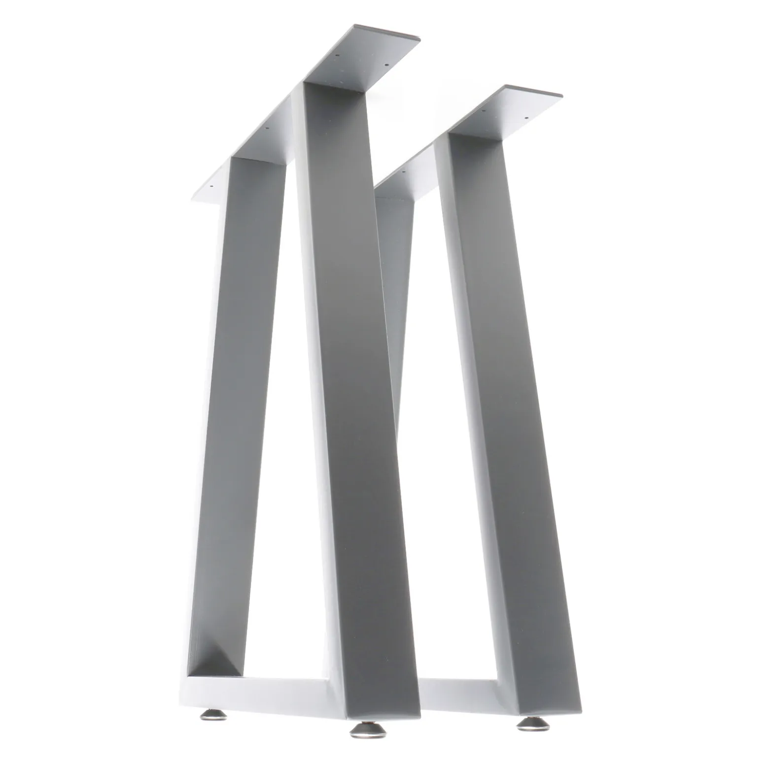 XPOtool Tischbeine 2er Set aus Stahl 60x72cm Grau in Trapez-Form Industrial Vierkantrohr Tischkufen Tischgestell Tischuntergestell