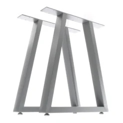 XPOtool Tischbeine 2er Set aus Stahl 60x72cm Grau in Trapez-Form Industrial Vierkantrohr Tischkufen Tischgestell Tischuntergestell