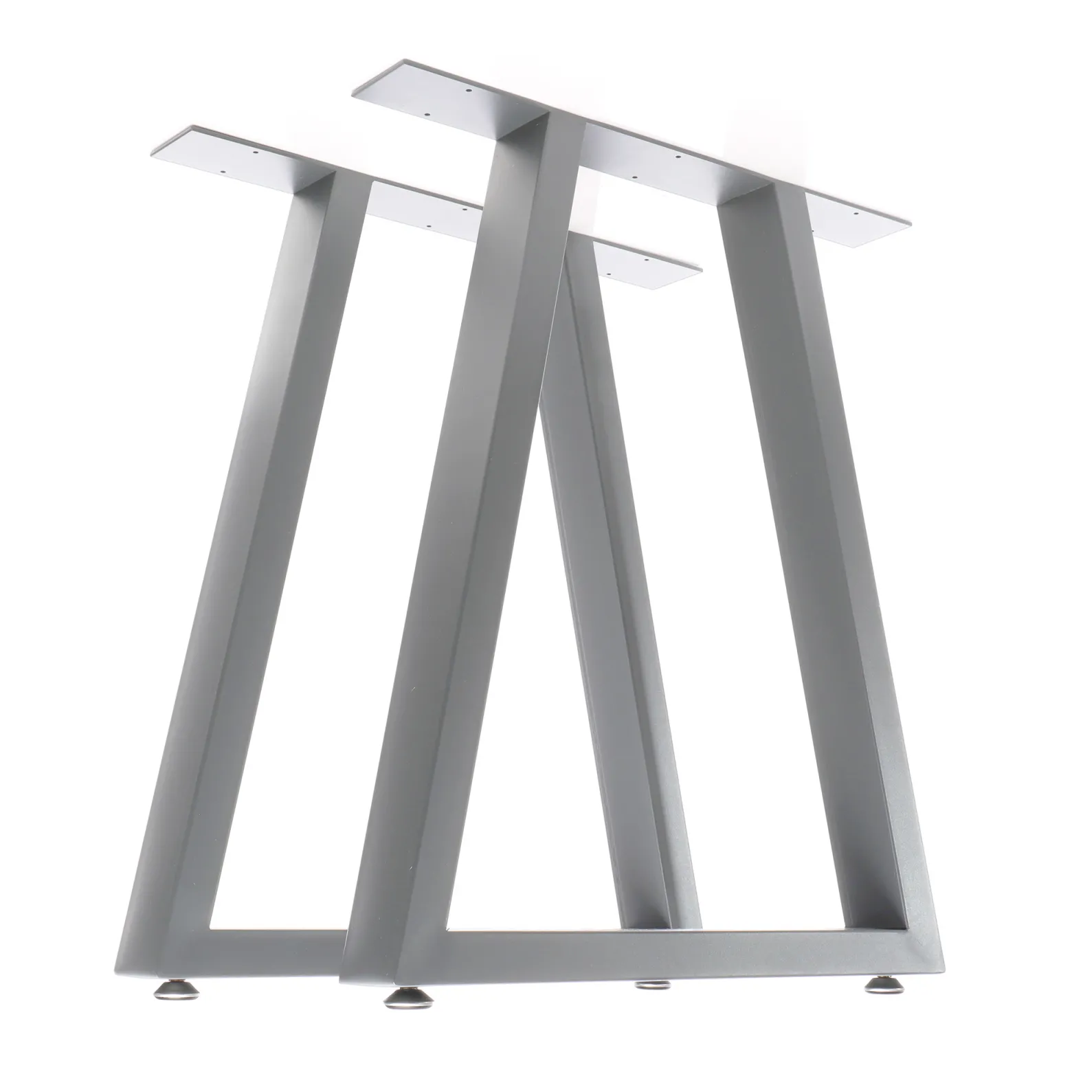 XPOtool Tischbeine 2er Set aus Stahl 60x72cm Grau in Trapez-Form Industrial Vierkantrohr Tischkufen Tischgestell Tischuntergestell