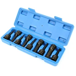 XPOtool 9tlg Schlagschrauber-Nüsse 12,5mm (1/2") Antrieb Vielzahn Innensechsrund T20–T70 75mm lang
