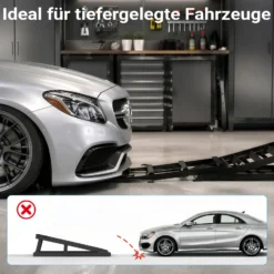 XPOtool Verlängerung für Auffahrrampen 2x 400 kg 650 x 195 mm Kfz-Rampe aus Stahl als Erweiterung für Autorampe, Verladerampe