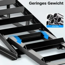 XPOtool Verlängerung für Auffahrrampen 2x 400 kg 650 x 195 mm Kfz-Rampe aus Stahl als Erweiterung für Autorampe, Verladerampe