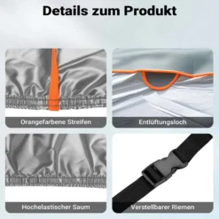 XPOtool Vollgarage für Auto Größe XL 533x178x119cm Schutz vor Hagel, wasserdicht, lackschonend, Autoabdeckung mit Luftschlitzen, Reflektoren, Spanngurten