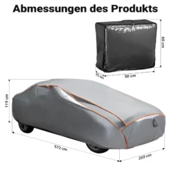 XPOtool Vollgarage für Auto Größe XXL 572x203x119cm Schutz vor Hagel, wasserdicht, lackschonend, Autoabdeckung mit Luftschlitzen, Reflektoren, Spanngurten