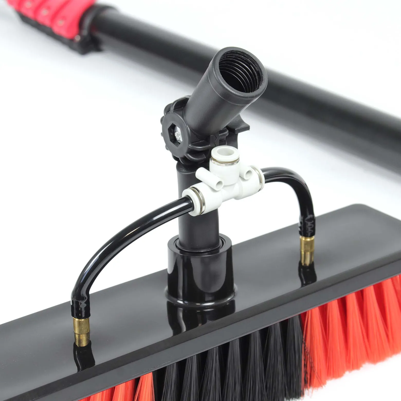 XPOtool Waschbürste Teleskopstiel und Wasserzufuhr Set, 6 m Stiel, 10 m Schlauch, Waschbesen u.a. für Fenster und Solarpaneele