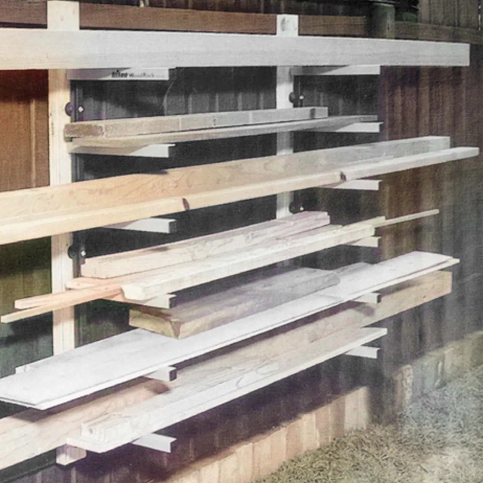 XPOtool 2x Metallregal zur Holzlagerung, 310 x 30 x 455 mm, Kragarmregal mit 3 Etagen, Schwerlastregal 50 kg pro Ebene in Schwarz