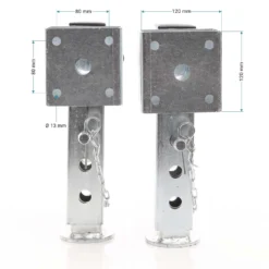 XPOtool 2x Stützfuß 350 mm Schwenkstütze bis 1300 kg aus Stahl für Anhänger inkl. Befestigungsmaterial
