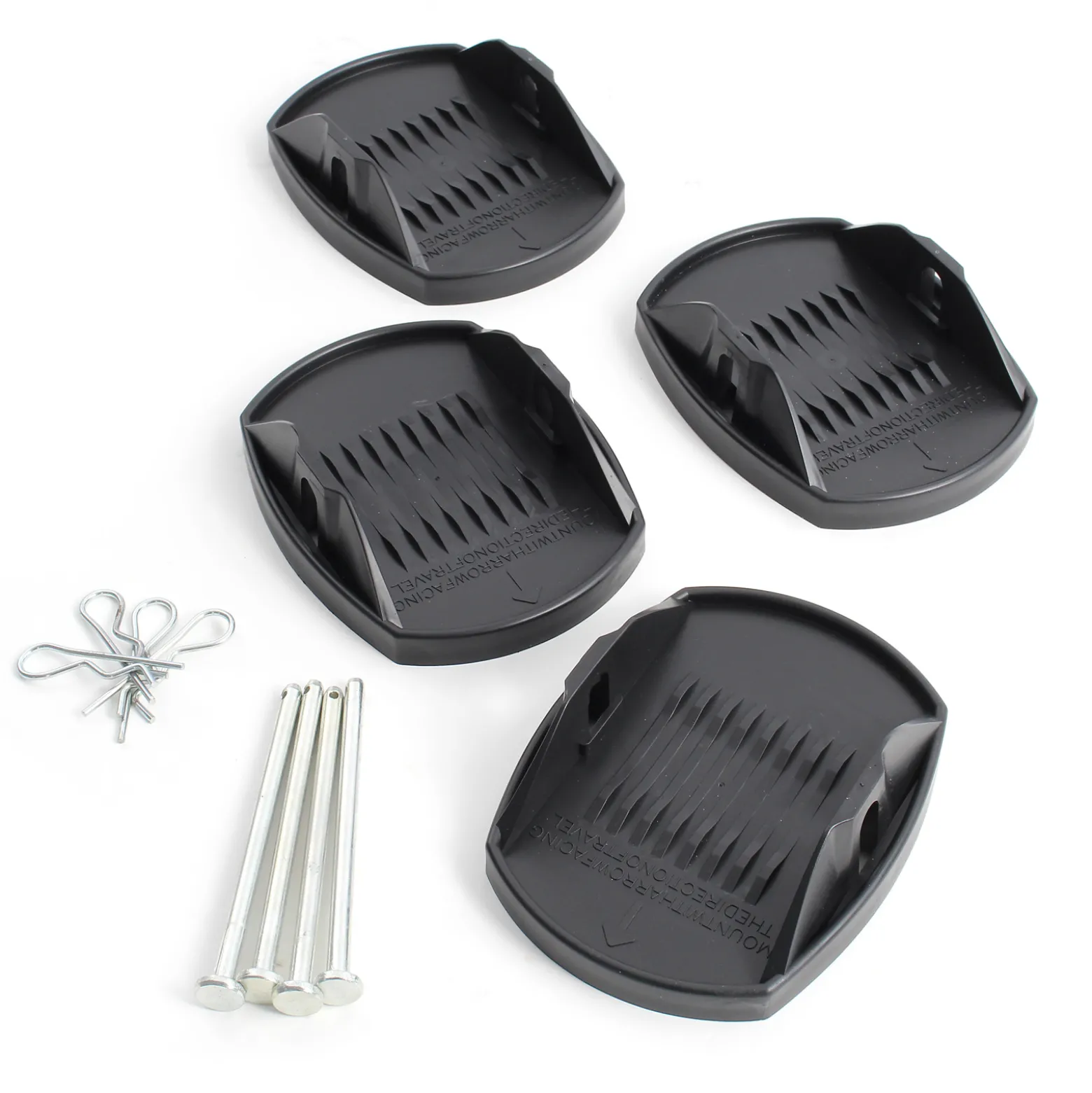 XPOtool 4x Stützplatten 180 x 145 mm mit Metallstift für Kurbelstütze von Wohnwagen, Wohnmobil, Caravan und Anhänger, Kurbelstützenplatten