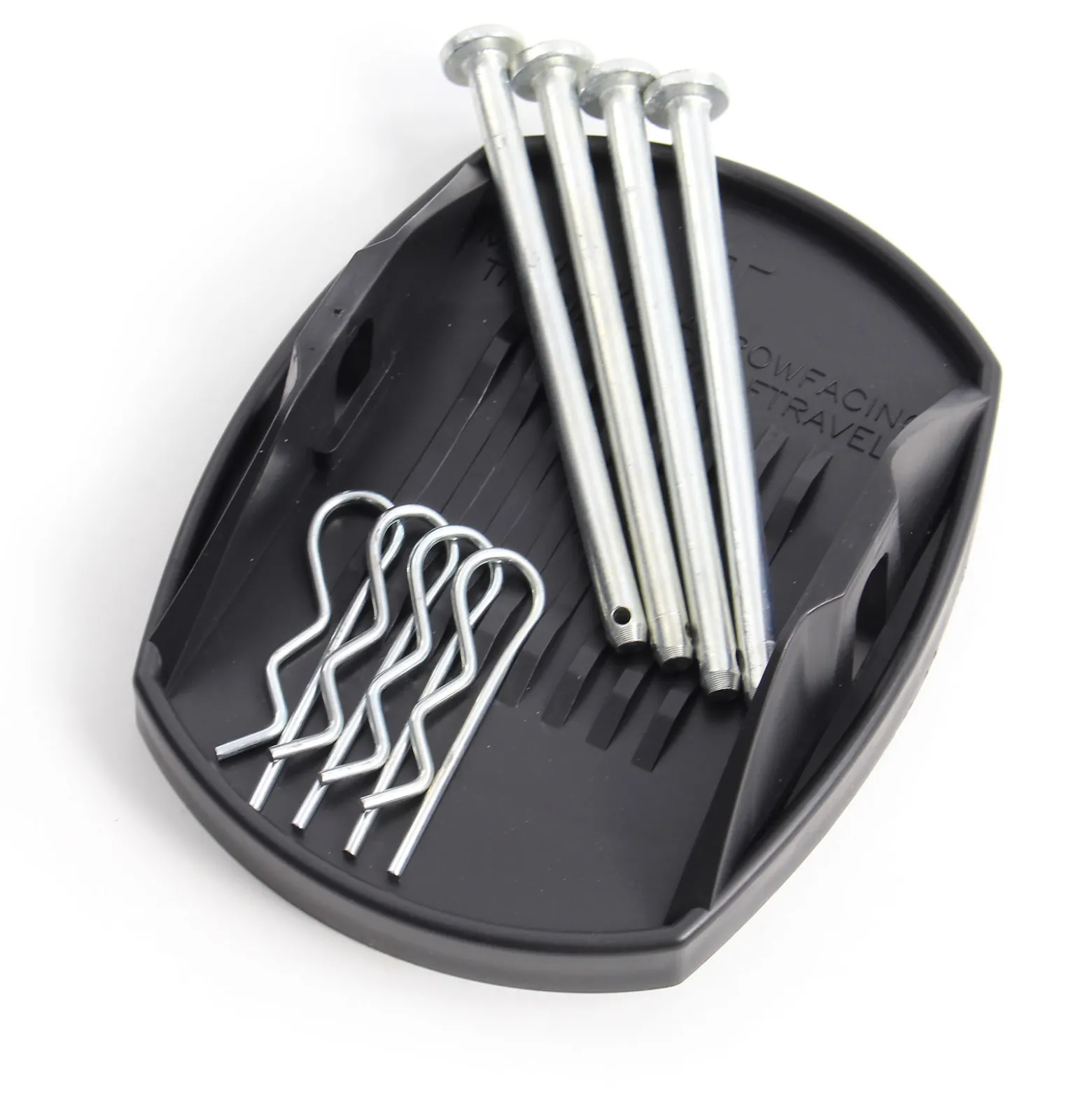 XPOtool 4x Stützplatten 180 x 145 mm mit Metallstift für Kurbelstütze von Wohnwagen, Wohnmobil, Caravan und Anhänger, Kurbelstützenplatten