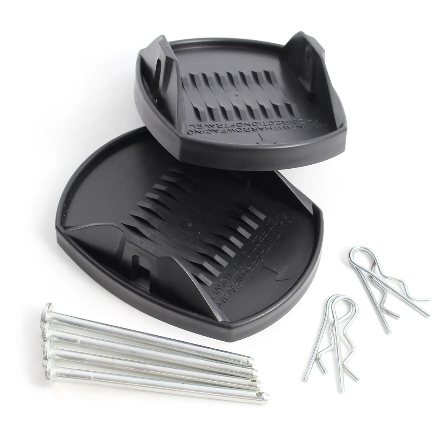 XPOtool 4x Stützplatten 180 x 145 mm mit Metallstift für Kurbelstütze von Wohnwagen, Wohnmobil, Caravan und Anhänger, Kurbelstützenplatten
